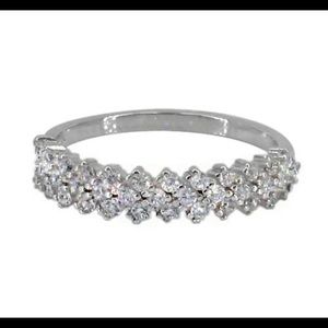 925 sterling silver cz half eternity ring
